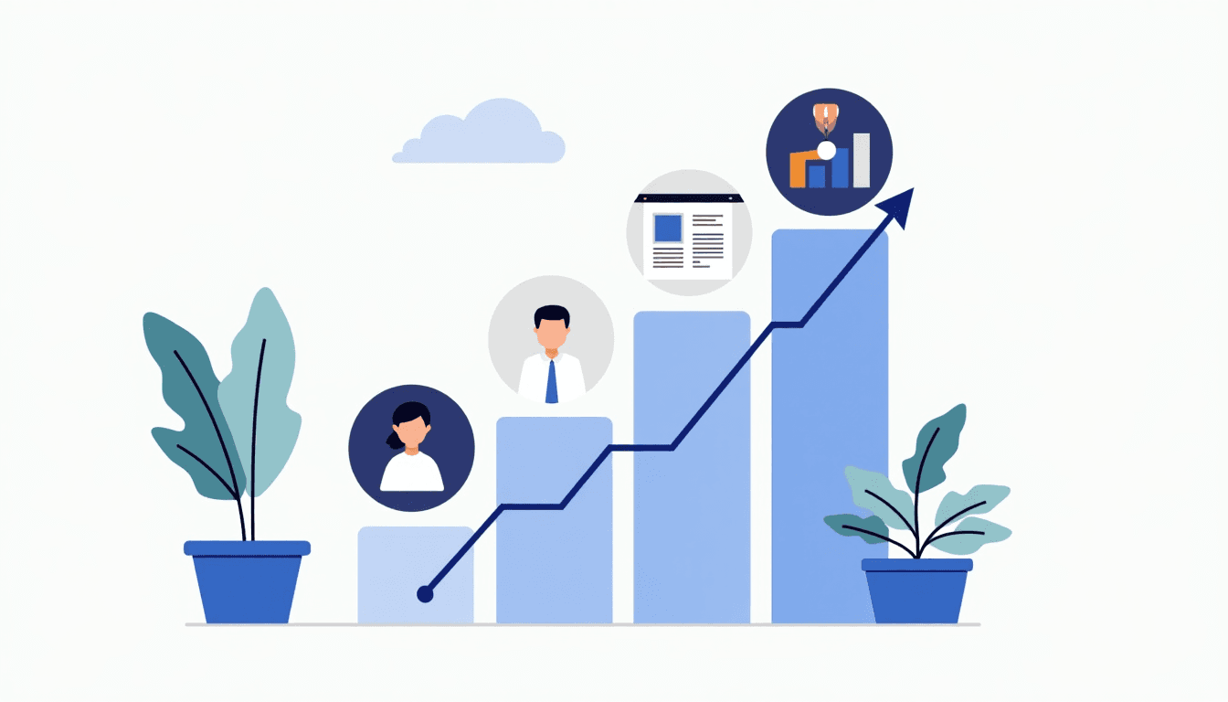 Illustration of a growing business graph